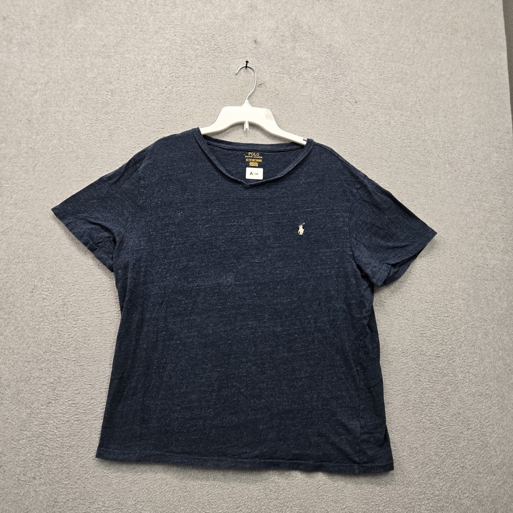 Polo Ralph Lauren Men Shirt XL Blue Embroidered Logo Short Sleeve
